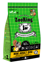 Zooring Mini Adult Dog Индейка и рис с грушей с глюкозамином и хондроитином 2 кг