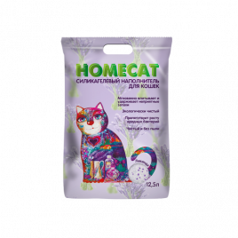 Наполнитель для кошачьих туалетов силикагелевый без запаха HOMECAT Лаванда 12.5 л 