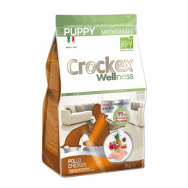 CROCKEX Wellness корм для щенков собак средних и крупных пород курица с рисом 3 кг