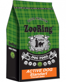 Zooring Active Dog Standart сухой корм для собак Птичий микс и рис средние и крупные10 кг