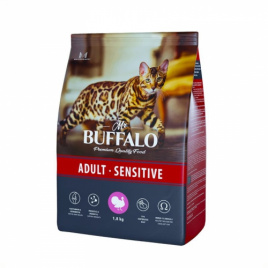 Mr.Buffalo ADULT SENSITIVE Сухой корм для кошек индейка 1,8 кг