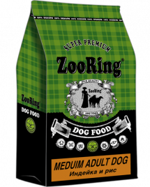 Zooring Medium Adult Dog корм для собак средних пород Индейка рис 10 кг