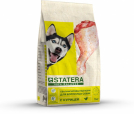 STATERA Корм для взрослых собак с курицей и рисом 3 кг
