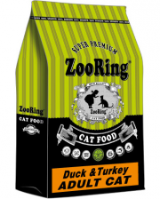 ZooRing Duck Turkey ADULT CAT сухой корм для кошек утка и индейка микс 2 гранул 20 кг