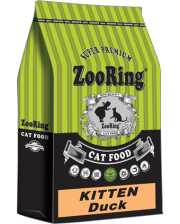 ZooRing KITTEN Duck сухой корм для котят и кормящих кошек утка 10 кг