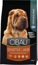 Сухой корм для собак Cibau Sensitive Lamb Medium & Maxi средние, курпные ягненок 2.5 кг