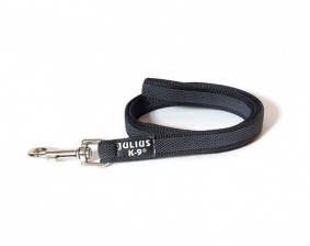 JULIUS-K9 поводок для собак Super-grip 2/120см, с ручкой, до 50 кг, черно-серый
