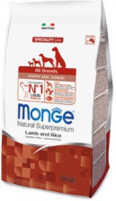 Monge Dog Speciality Speciality Puppy Junior сухой корм для щенков всех пород ягненок, рис 12 кг