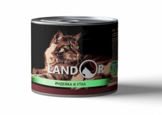 Landor TURKEY AND DUCK FOR KITTEN влажный корм для котят индейка утка 200 гр 