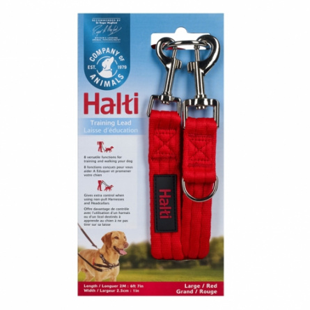 COA Поводок-перестежка для собак HALTI Training Lead красный, 200х2.5см фото 1