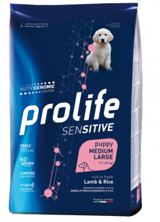 Prolife Puppy Sensitive Medium Large корм для собак средних и крупных пород ягненок и рис 10 кг фото 1