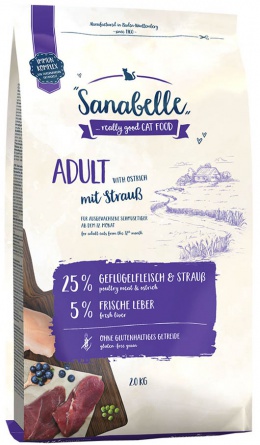 Sanabelle Adult корм для кошек всех пород страус 2 кг фото 1