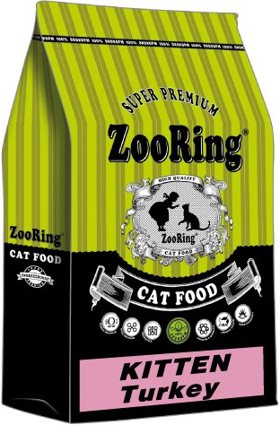 ZooRing KITTEN Turkey cухой корм для кошек, котят индейка, гемоглобин 10 кг фото 1