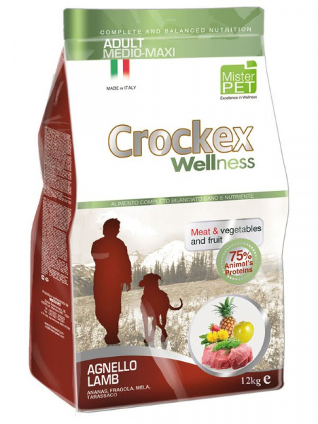 CROCKEX Wellness корм для собак средних и крупных пород ягненок с рисом 12 кг фото 1