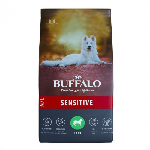 Mr.Buffalo SENSITIVE Сухой корм для собак средних и крупных пород ягненок 14 кг фото 1