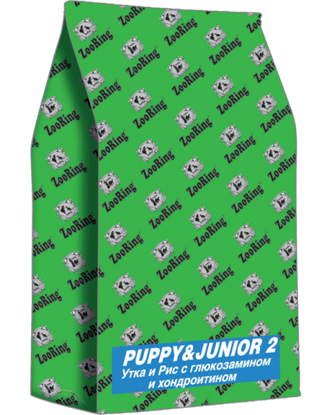 ZooRing Mini Puppy Junior 2 утка сухой корм для собак, рис с глюкозамином и хондроитином 20 кг фото 1
