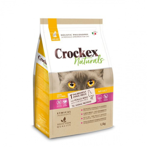 CROCKEX Wellness ADULT корм для кошек курица с рисом 1.5 кг фото 1
