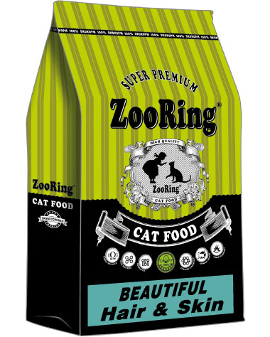 Zooring BEAUTIFUL HAIR SKIN сухой корм для кошек красивая кожа и шерсть 10 кг фото 1