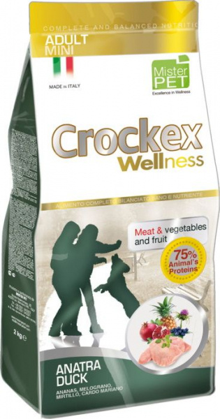 CROCKEX Wellness корм для собак мелких пород утка с рисом 2 кг фото 1